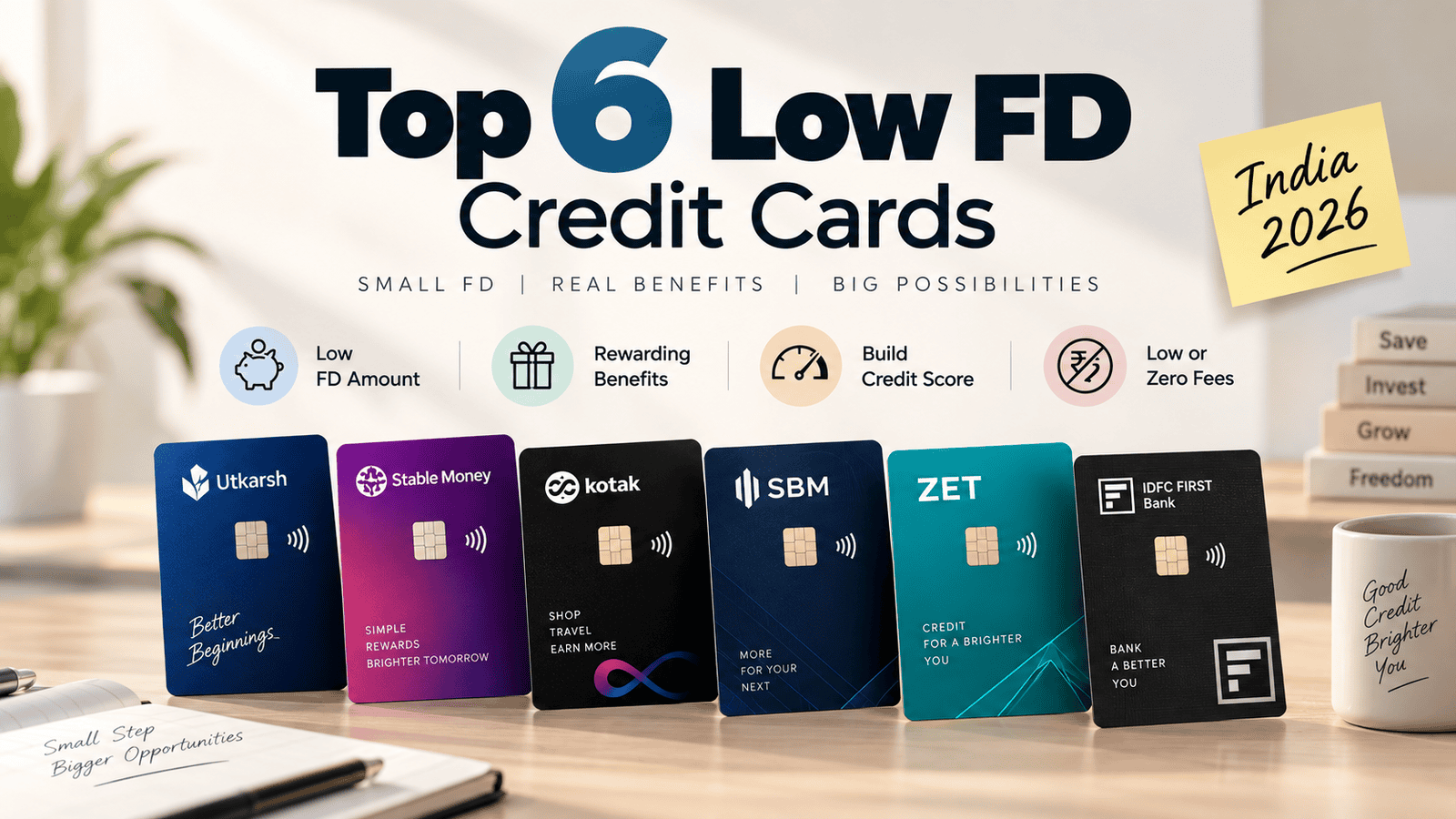 Top 6 Low FD Credit Cards